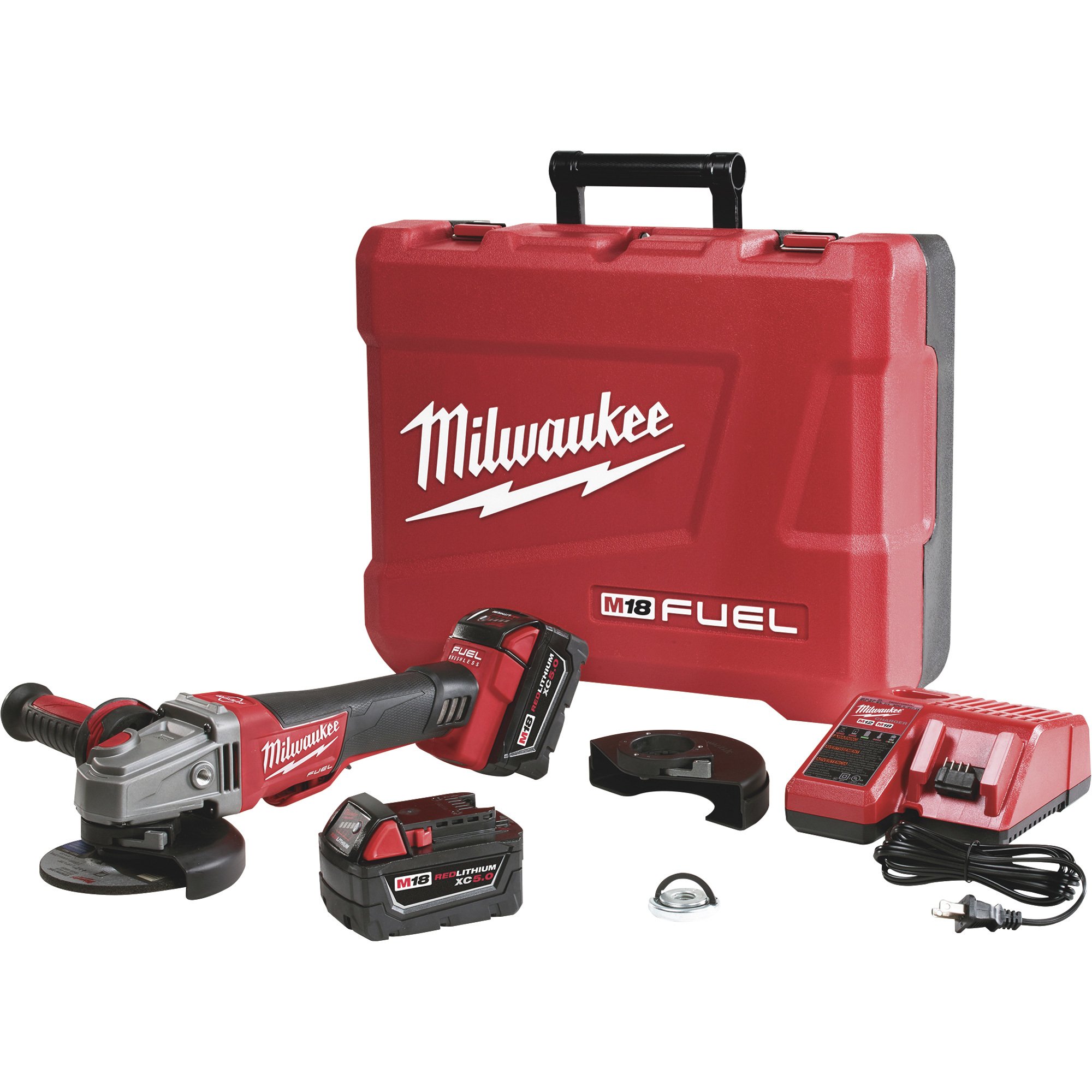 Milwaukee M18 Fuel 4 1/2in./5in. Braking Grinder Kit — With 1 Battery, 18 Volt, Model# 2783-22